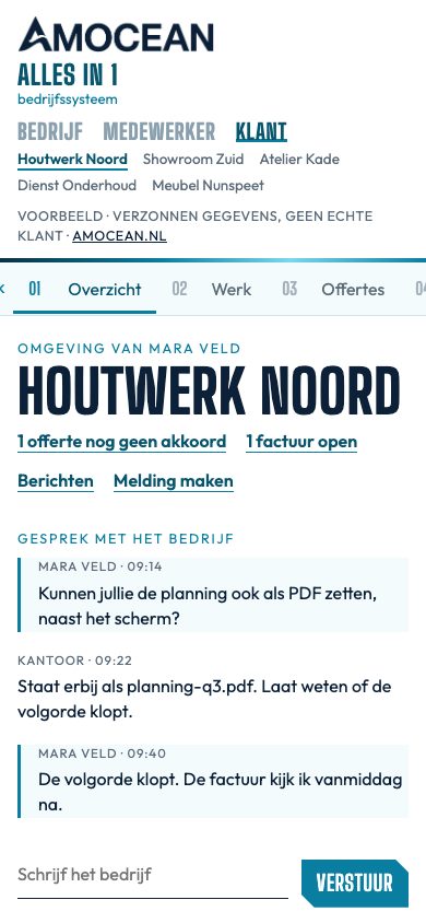 Hetzelfde voorbeeldportaal op een telefoon
